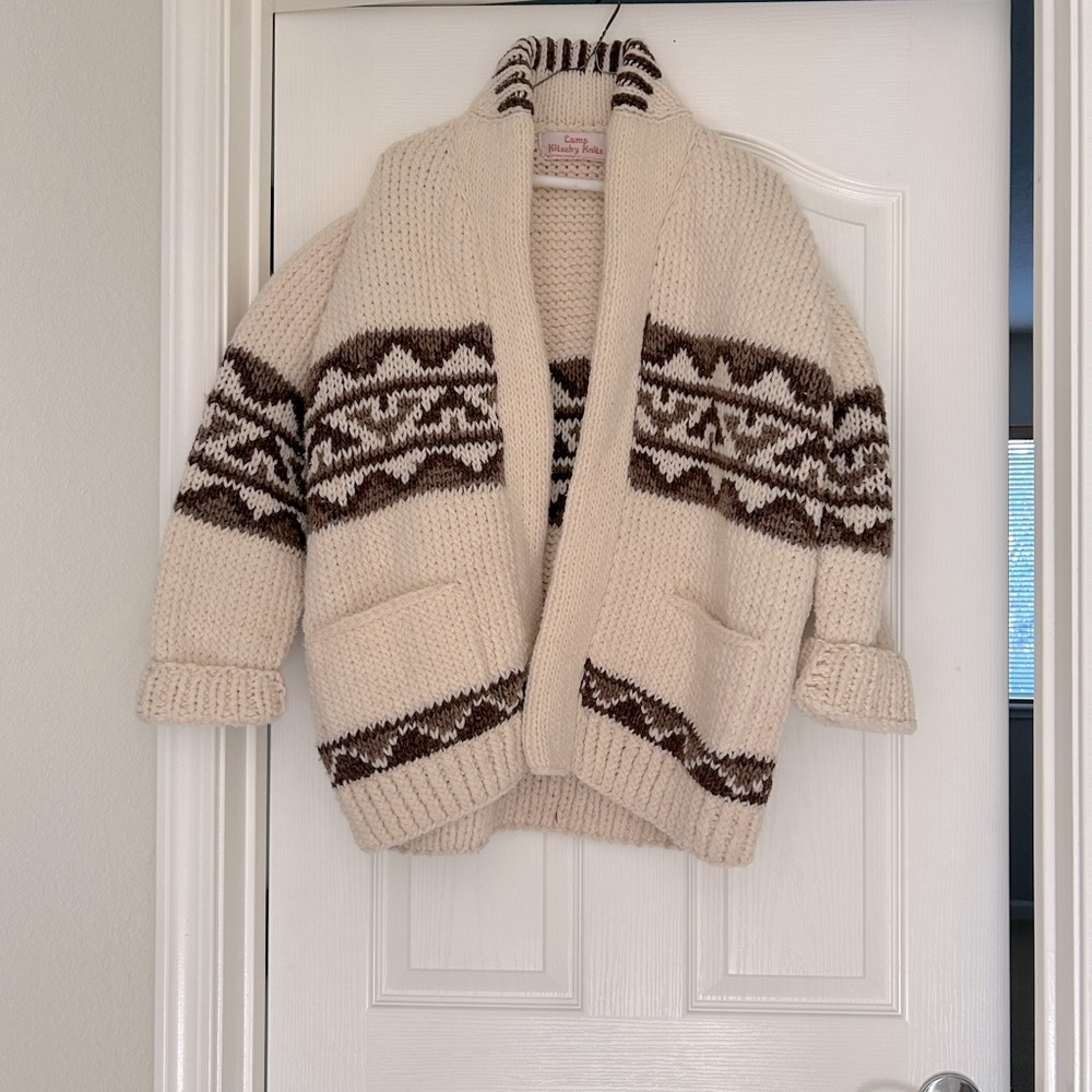 Vintage Thick 100% Western Style Wool Cardigan